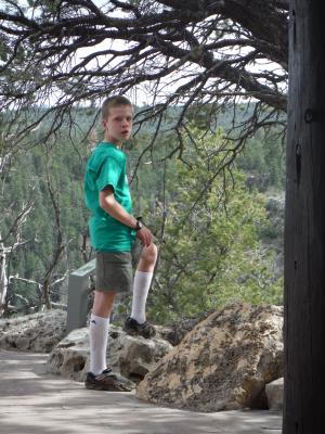 Adam, at the end of our hike, back up at the visitor's center